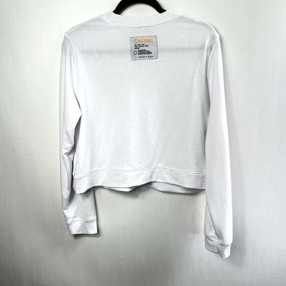 Spalding Women's White Long Sleeve Sporty Crop Top Size S - Picture 9 of 9